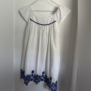 Cheroke Dress White Garment with Blue Stitching size 8